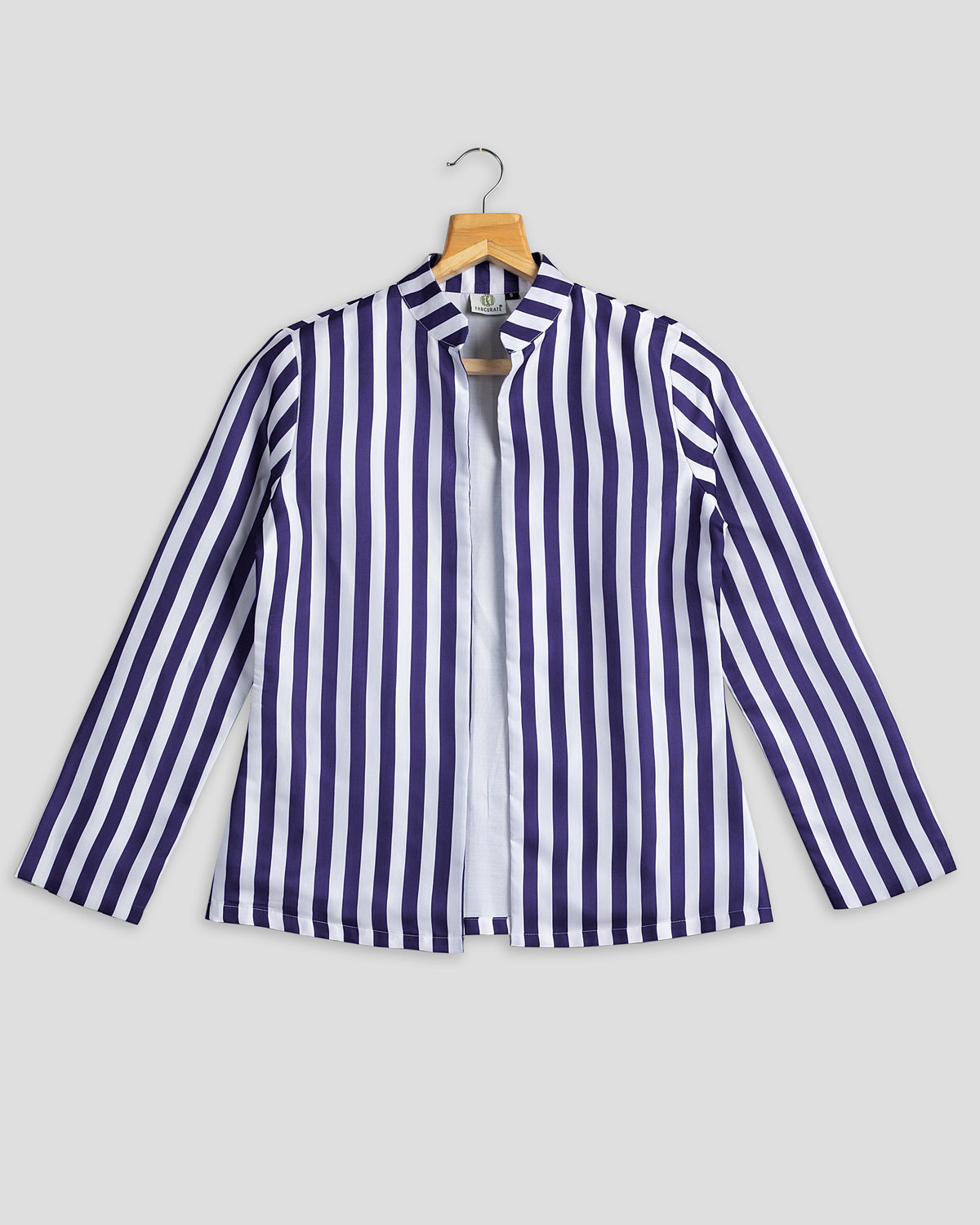 Royal Blue Stripes Hangup Jacket For Women