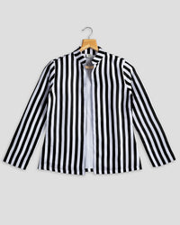Black Stripes Hangup Jacket For Women