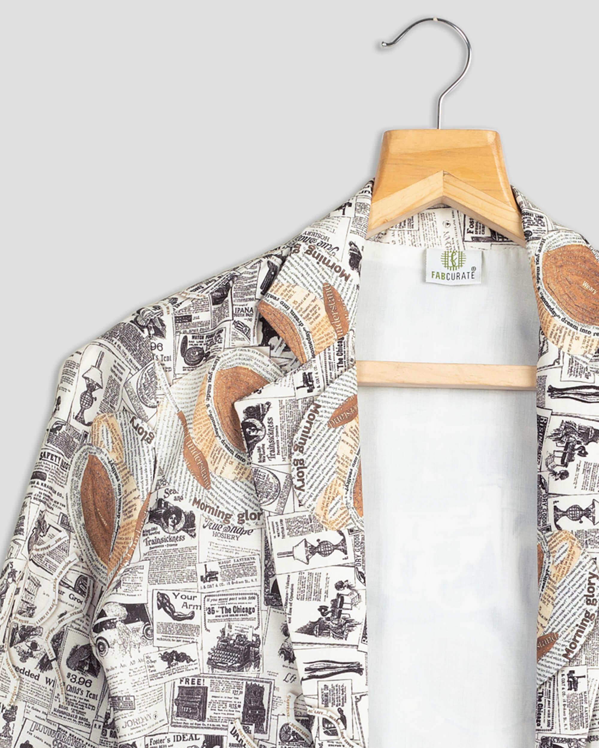 Mens newspaper sale print jacket