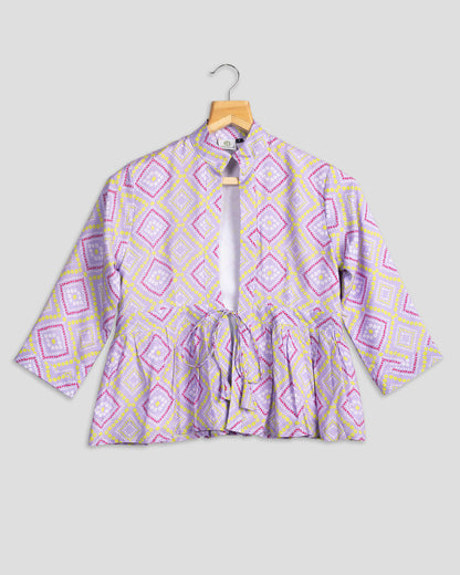 Trendy Bandhanii Frill Jacket For Women