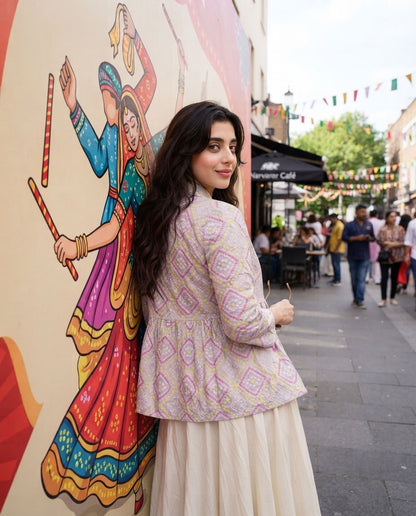 Trendy Bandhanii Frill Jacket For Women