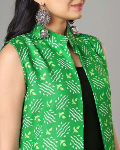 Trendy Bandhanii Designer Long Jacket For Woman