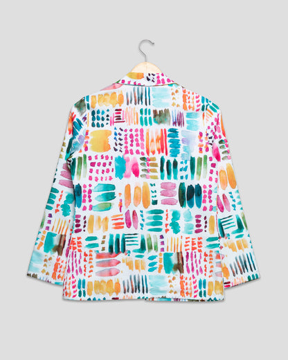 Rainbow Stroke Jacket for Fashion-Forward Women