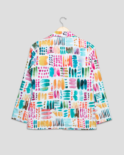 Rainbow Stroke Jacket for Fashion-Forward Women