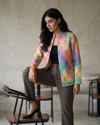 Women's Vivid Rainbow Ethinc Jacket
