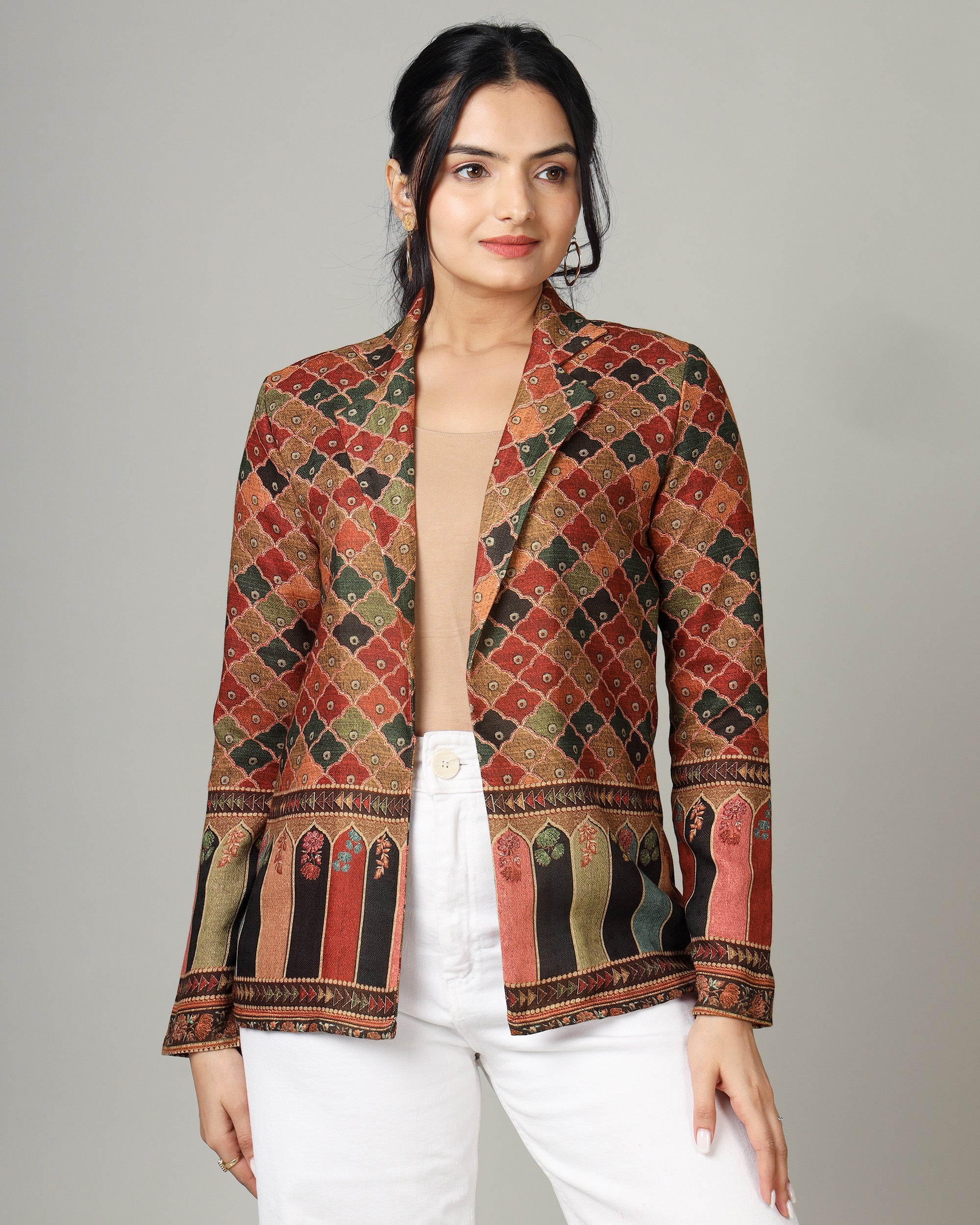Shop Brown Rayon Jacket With Embroidered Designs Jackets Online at Soch USA  & Worldwide