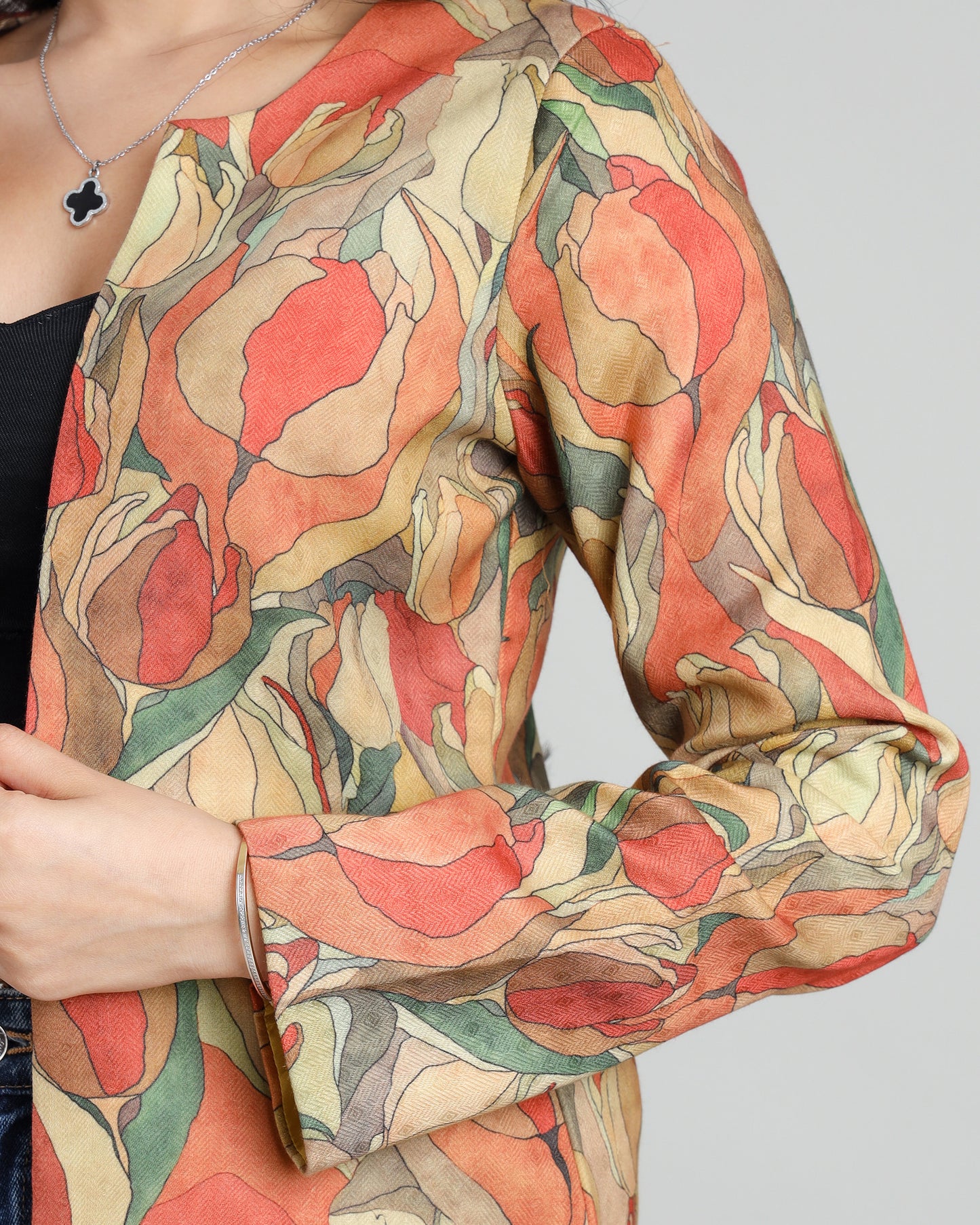 Travel in Style: Floral Pashmina Jacket