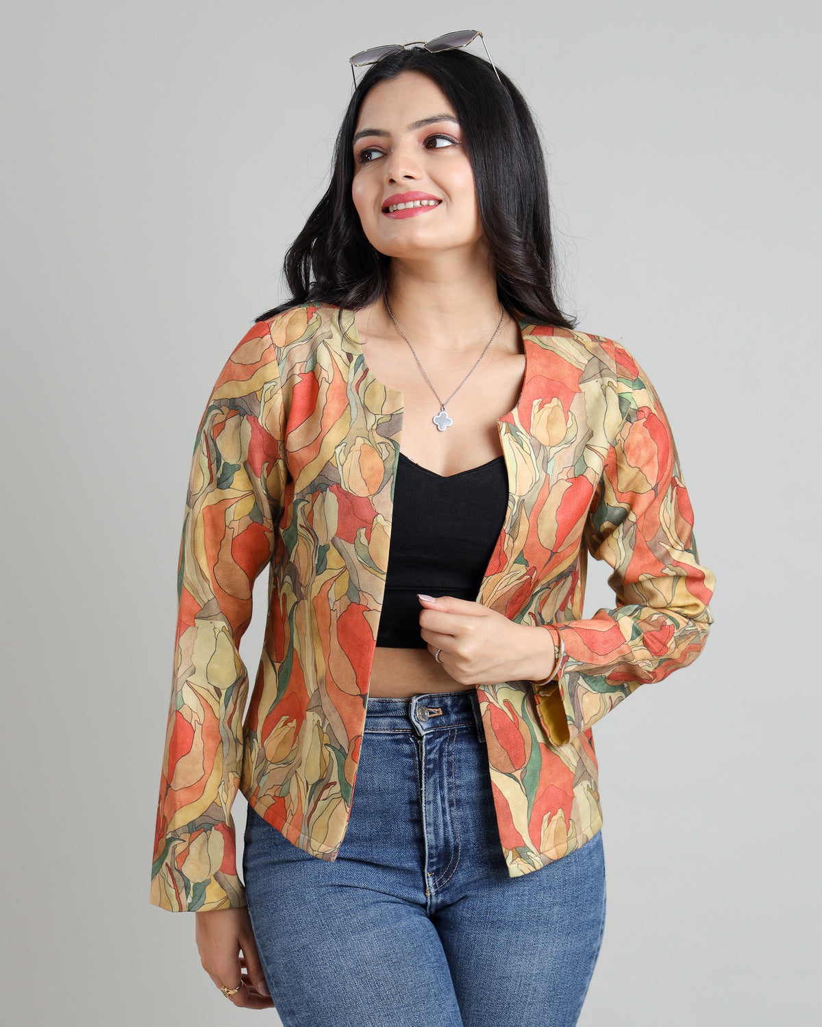 Travel in Style: Floral Pashmina Jacket
