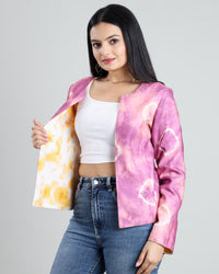 Duo Style Tye And Dye Reversible Women's Jacket