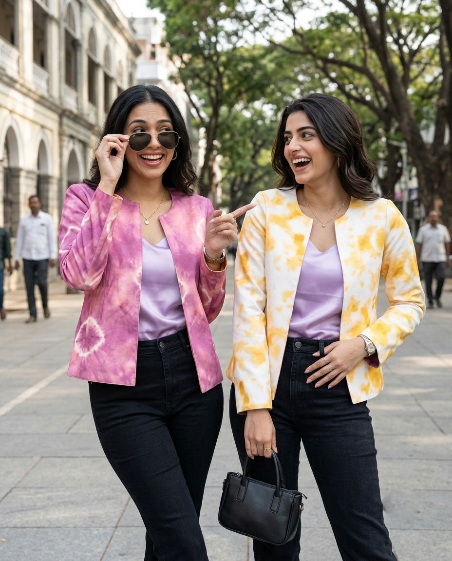 Duo Style Tye And Dye Reversible Women's Jacket