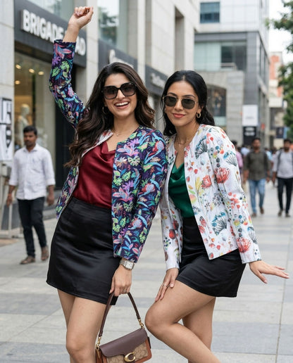 Catchy Petal Perfection Reversible Women's Jacket