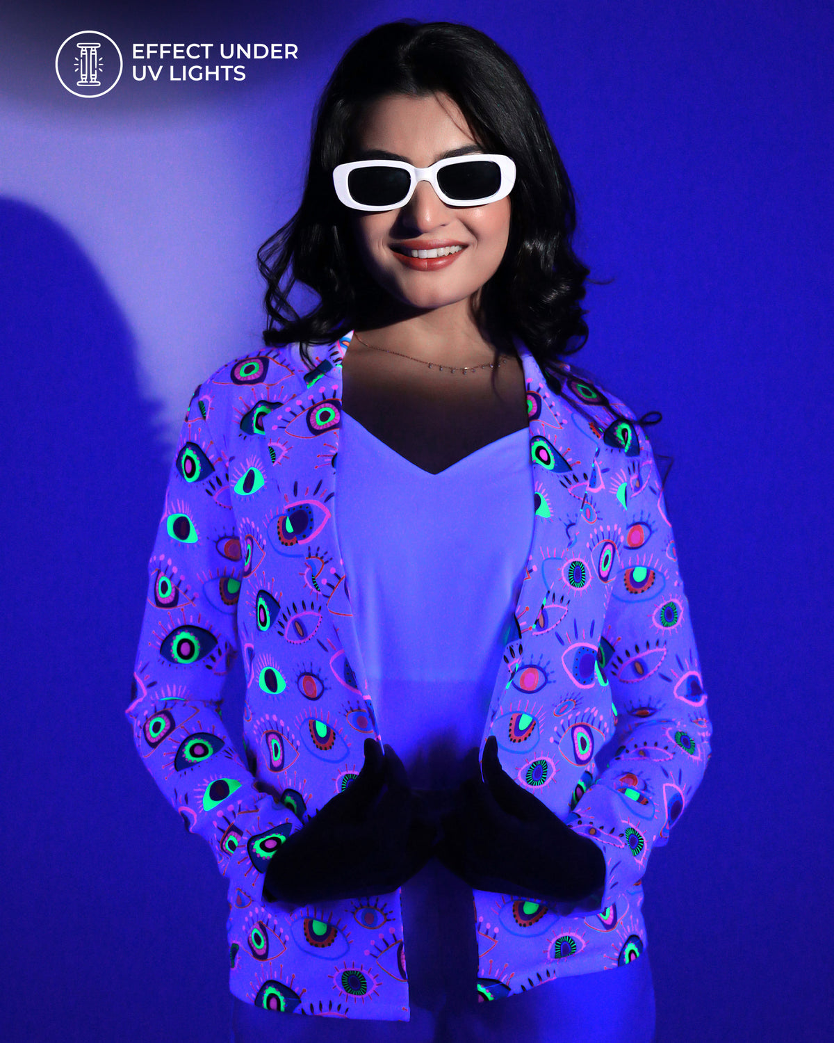 Mystic Glow: Evil Eye Neon Women's Jacket