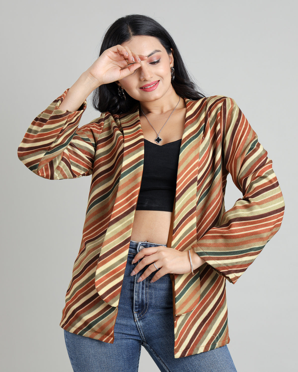 Jet Set Stripes: Women's Pashmina Jacket