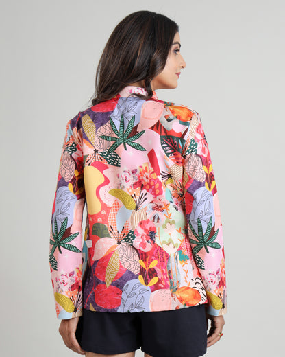 The Showstopper: Women's Abstract Floral Jacket