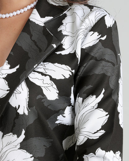 Classic With Twist: Black And White Floral Jacket