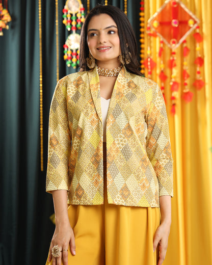 Haldi Function Attire: Embroidered Womens Jacket