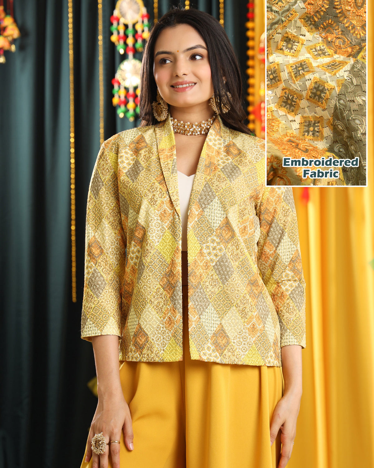 Haldi Function Attire: Embroidered Womens Jacket