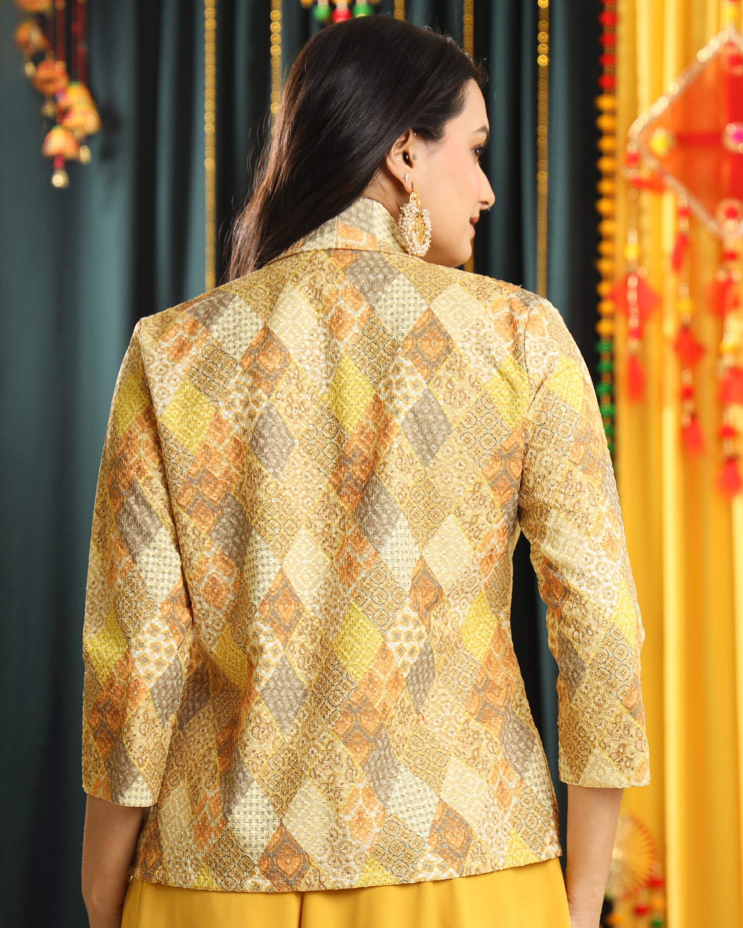 Haldi Function Attire: Embroidered Womens Jacket