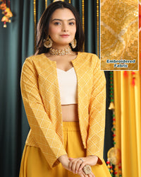 Haldi Ready! Women's Embroidered Yellow Jacket