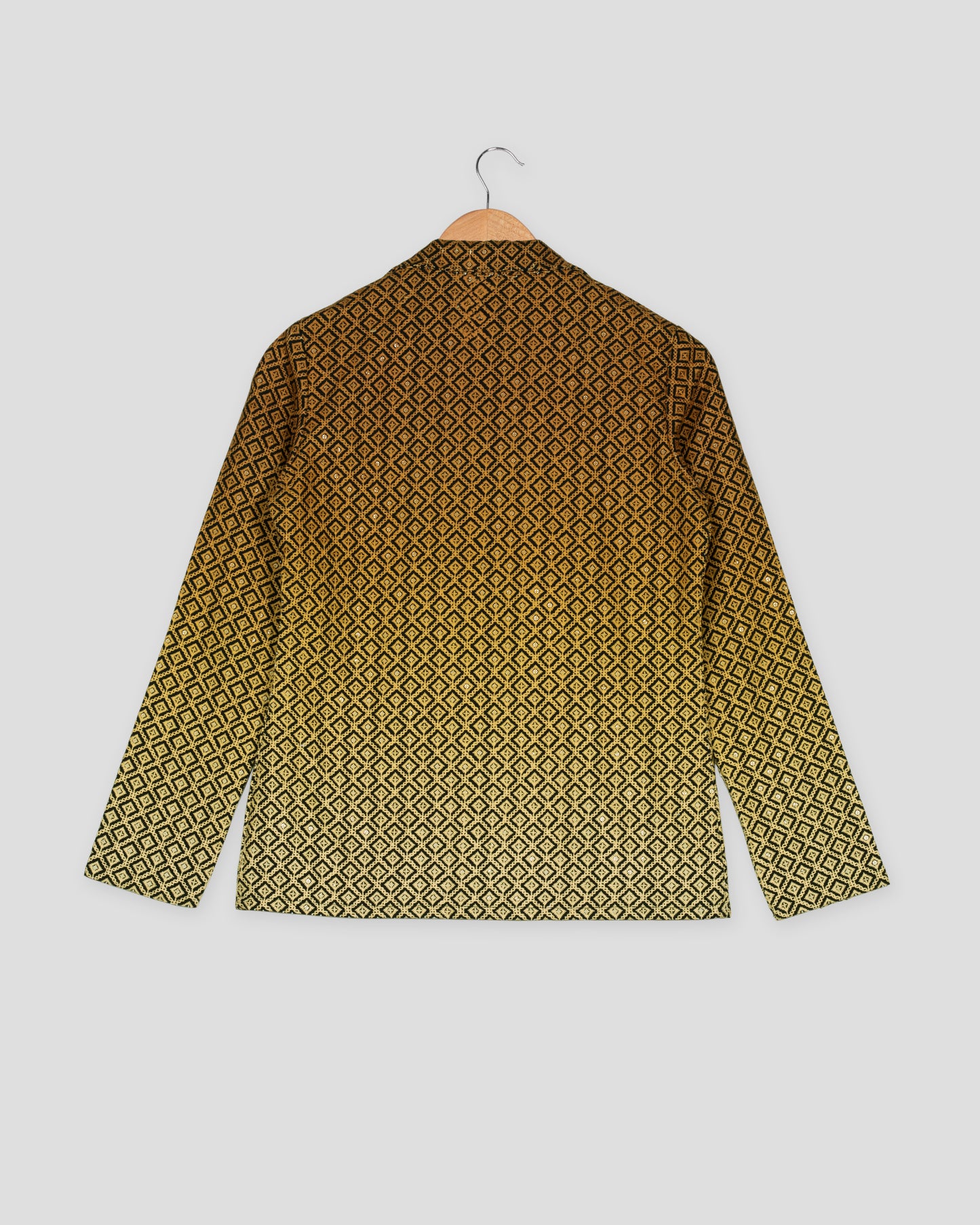 Royal Edit: Yellow Ombre Embroidered Notched Collar Jacket