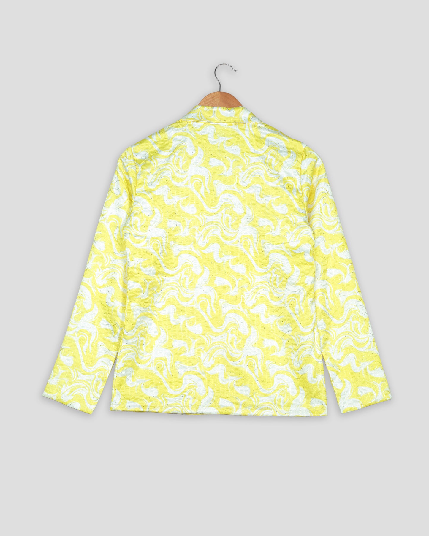 Yellow Floral Jacket With Thread Work Sequins Embroidery