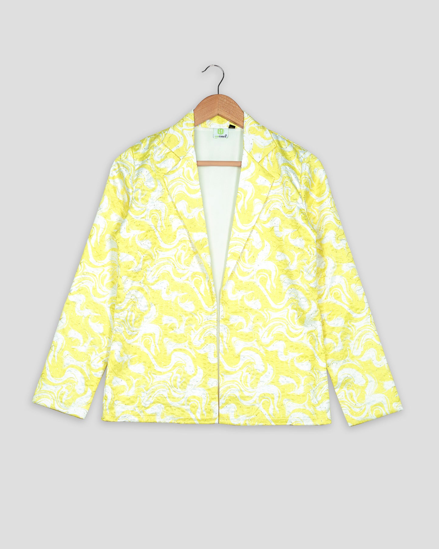 Yellow Floral Jacket With Thread Work Sequins Embroidery