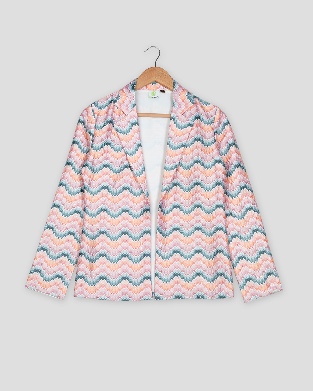 Chevron Jacket With Thread Work Sequins Embroidery