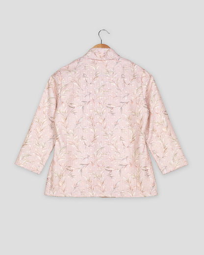 Sequins Thread Work Embroidery Leaf Women's Jacket