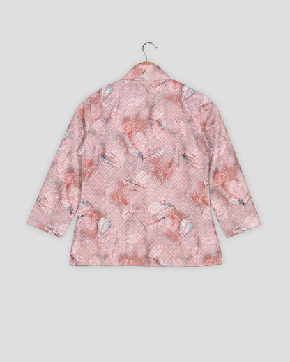 Lux Geometric Embroidery Work Leafage Womens Jacket