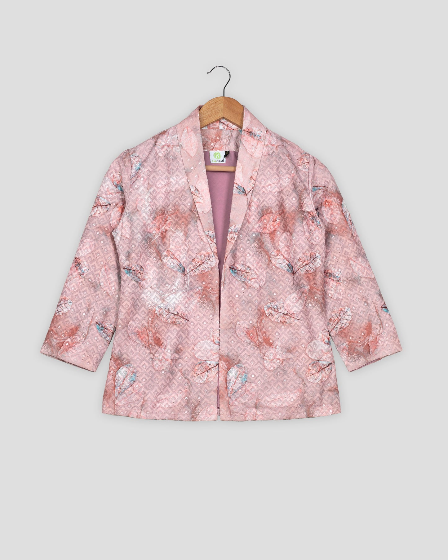 Lux Geometric Embroidery Work Leafage Womens Jacket