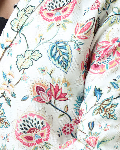 Stylish Floral Fantasy Women's Jacquard Weave Jacket