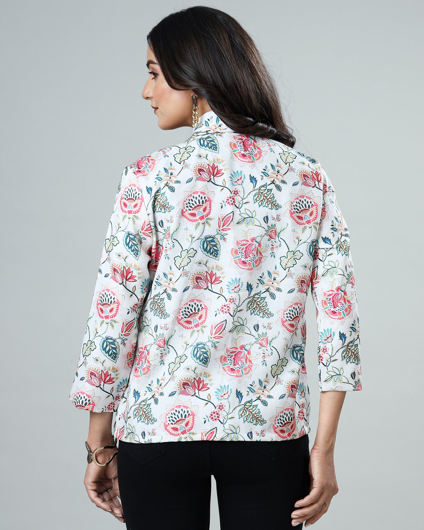 Stylish Floral Fantasy Women's Jacquard Weave Jacket