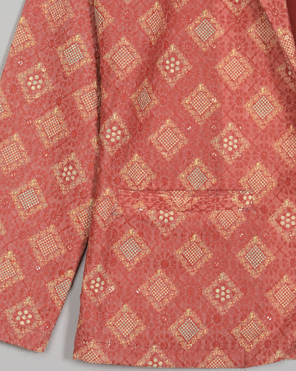 Geometric Floral Embroidery Work Traditional Women's Jacket