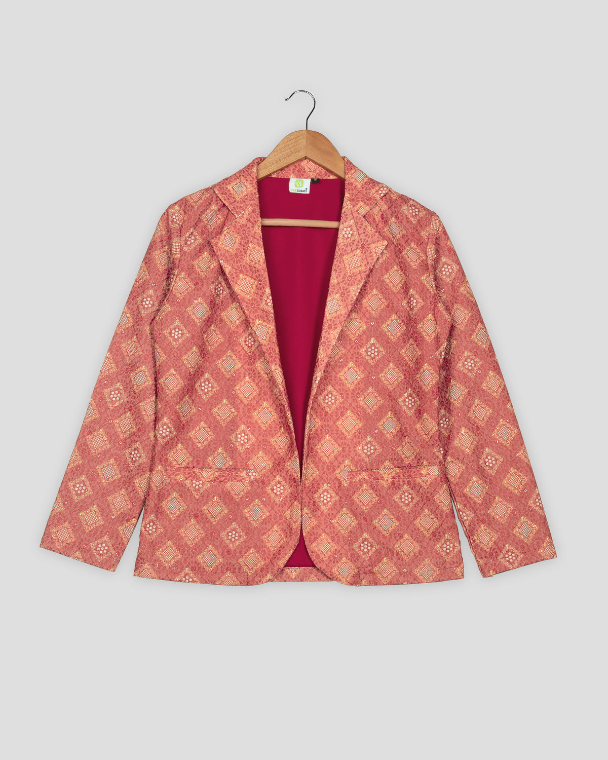 Geometric Floral Embroidery Work Traditional Women's Jacket