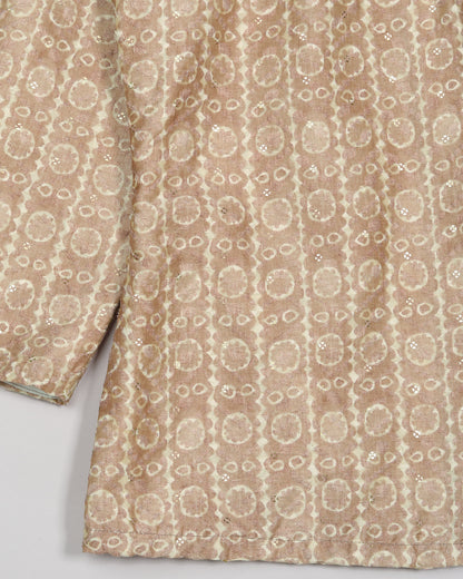 Luxe Floral Embroidery Work Brown Stipes Women's Jacket