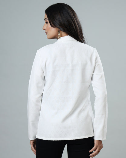 Stylish Floral Fantasy Women's Jacquard Weave Jacket