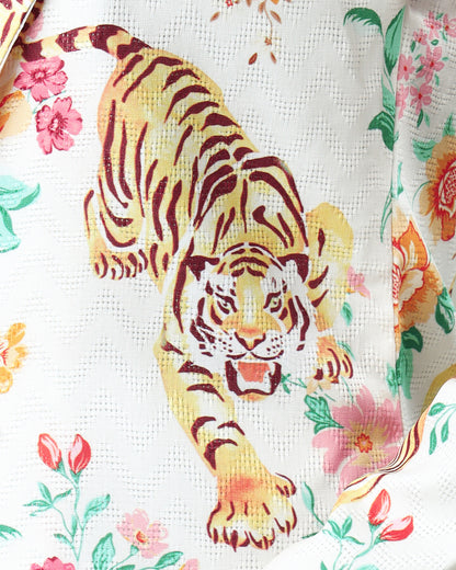 Women's Stylish Tiger Print Jacquard Weave Jacket