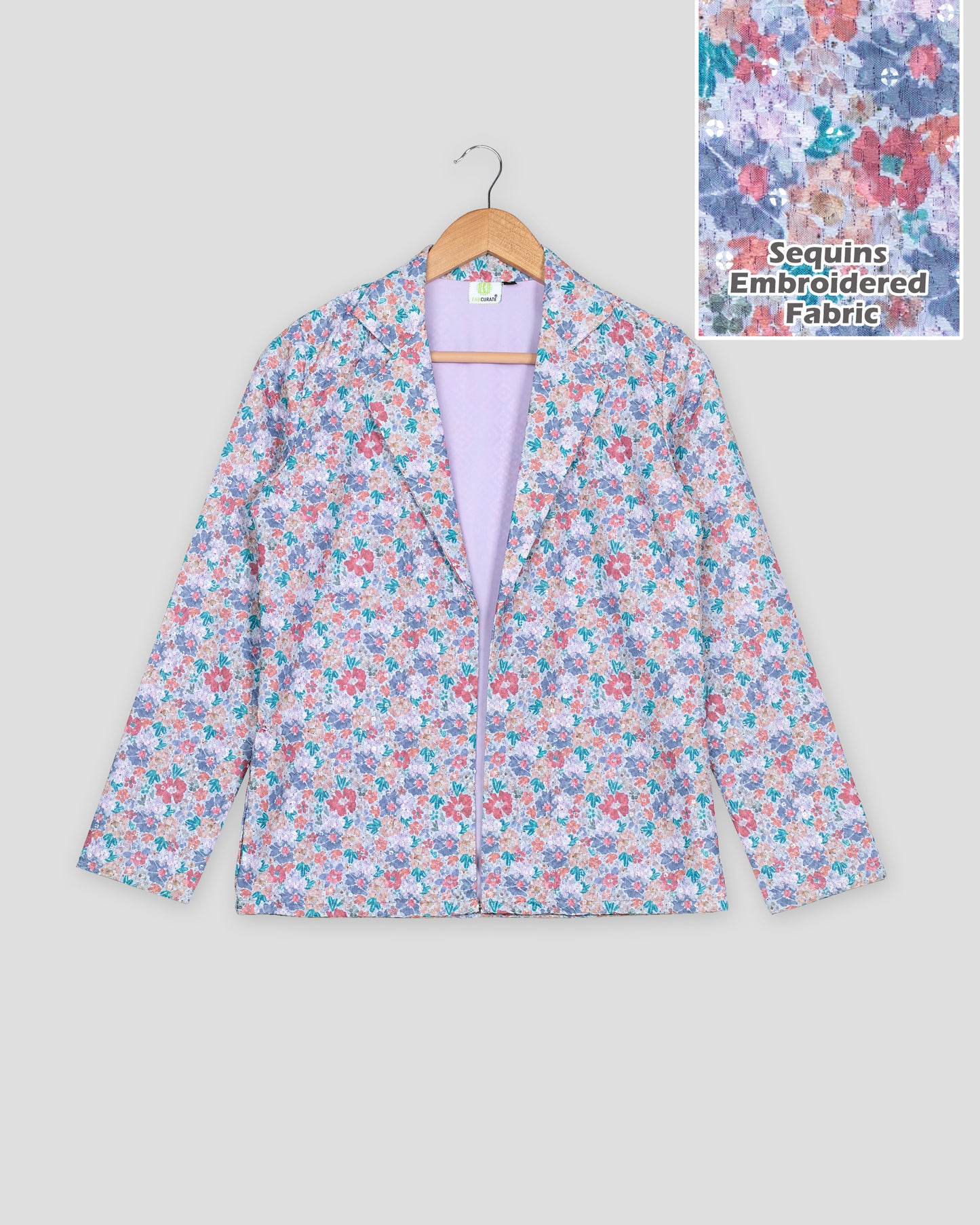 Blushing Floral Embroidered Jacket for Women