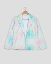 Geometric Floral Embroidery Work Tye And Dye Women's Jacket