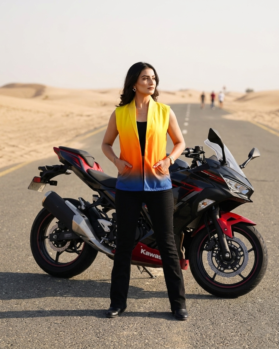 The Ombre Look: Women's Sleeveless Jacket