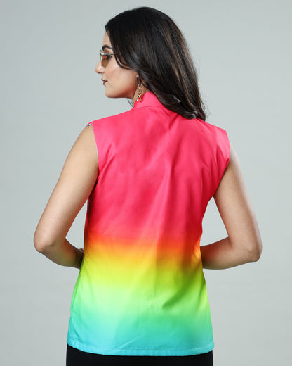 The Ombre Look: Women's Sleeveless Jacket