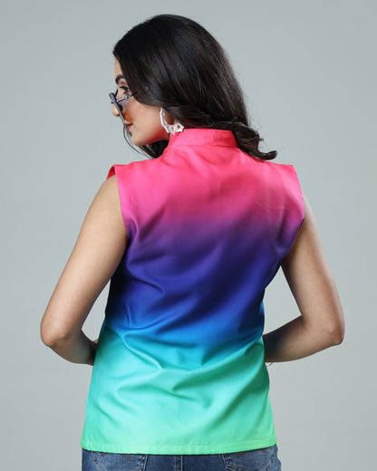 The Ombre Look: Women's Sleeveless Jacket