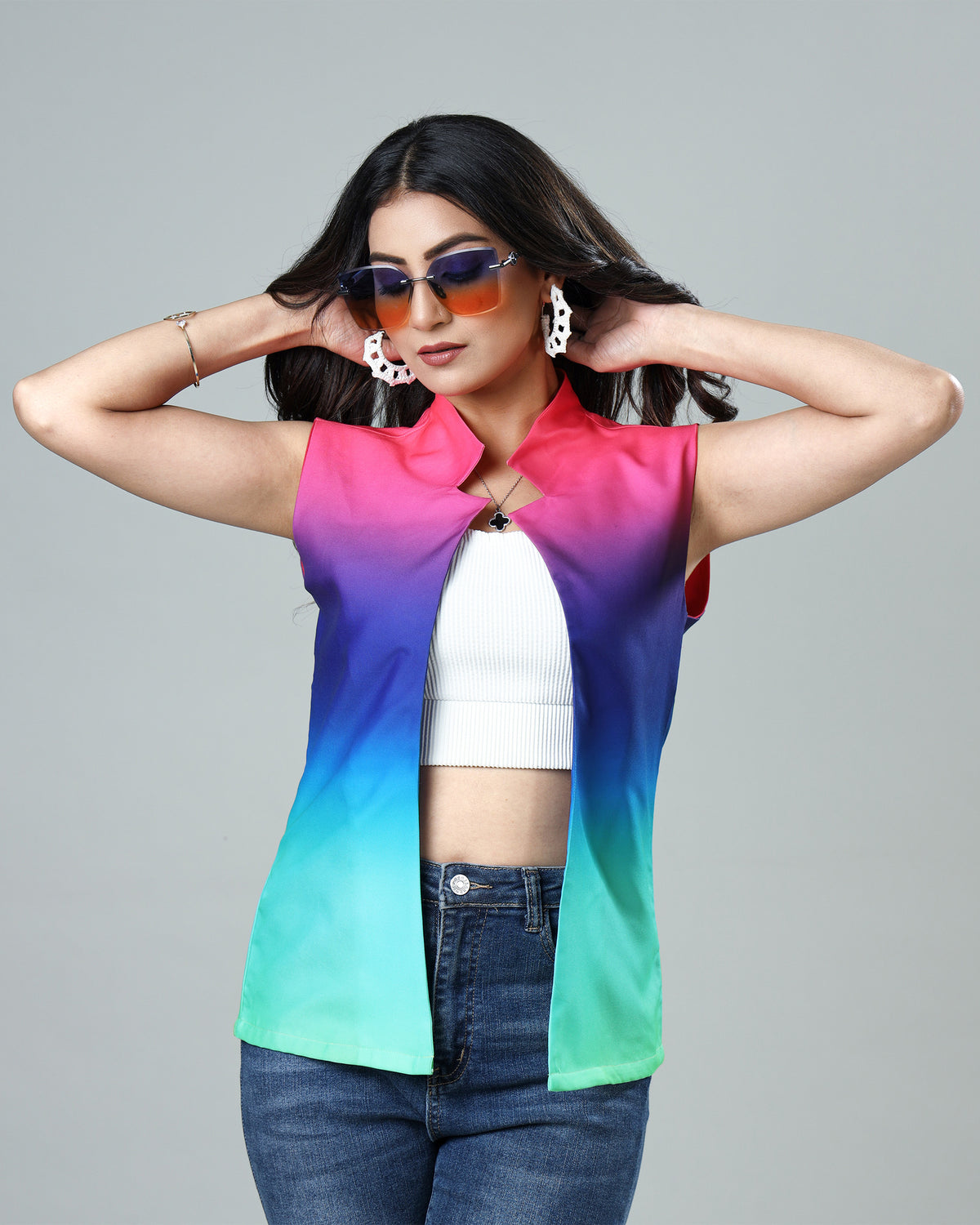 The Ombre Look: Women's Sleeveless Jacket
