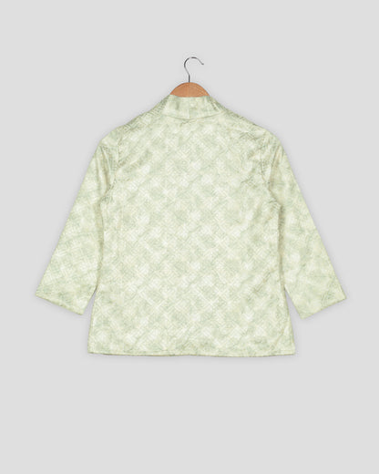 Embroidery Checks Jacquard Work Leafage Women's Jacket
