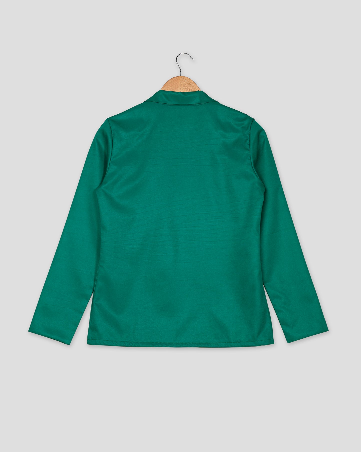 Solid Edit : Plain Pine Green Jacket For Women