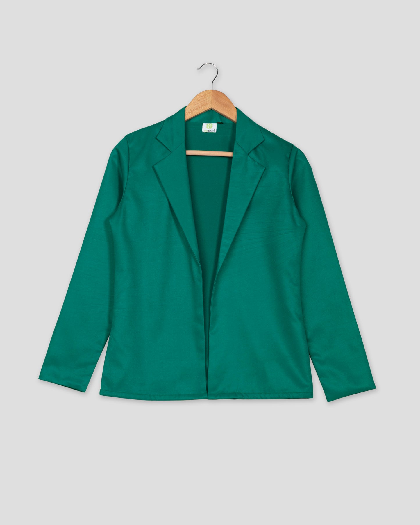 Solid Edit : Plain Pine Green Jacket For Women