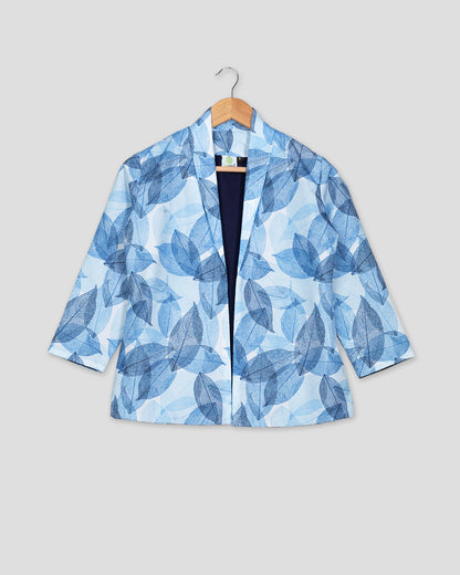 Branch Out in Style: Leaf Print Womens Jacket