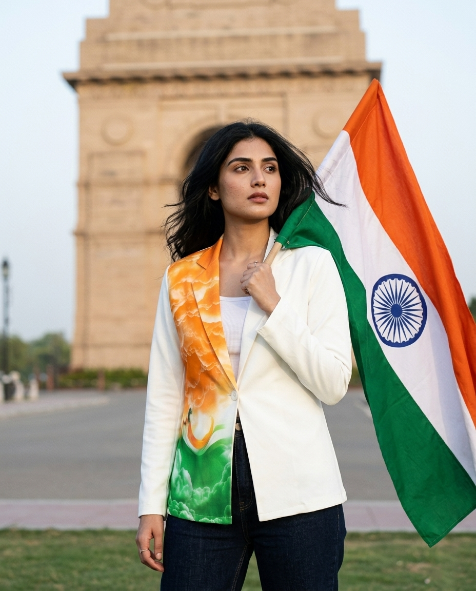 India's Pride: Freedom Edit Women's Jacket By Fabcurate