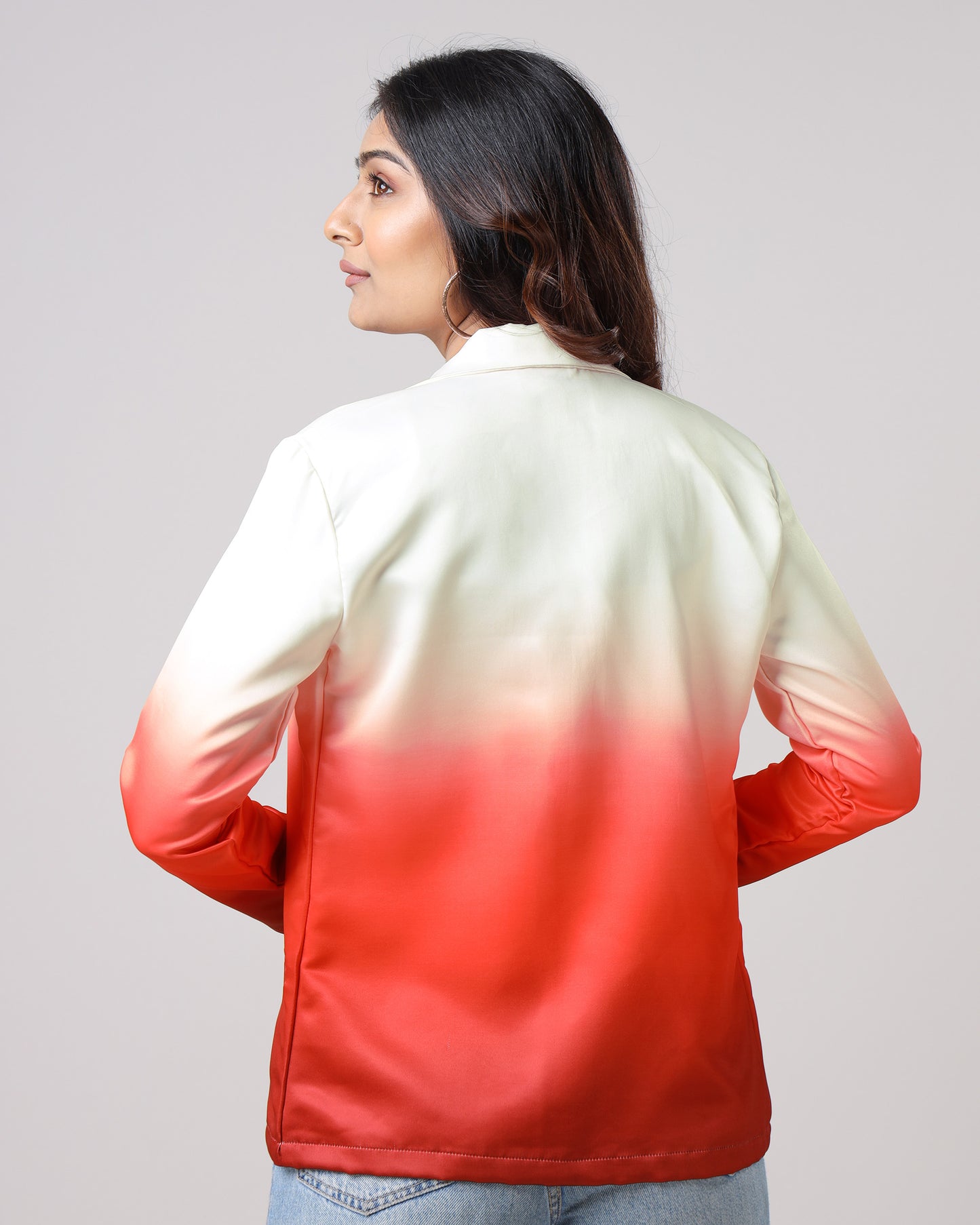 Designer Ombre Front Pocket Jacket For Women