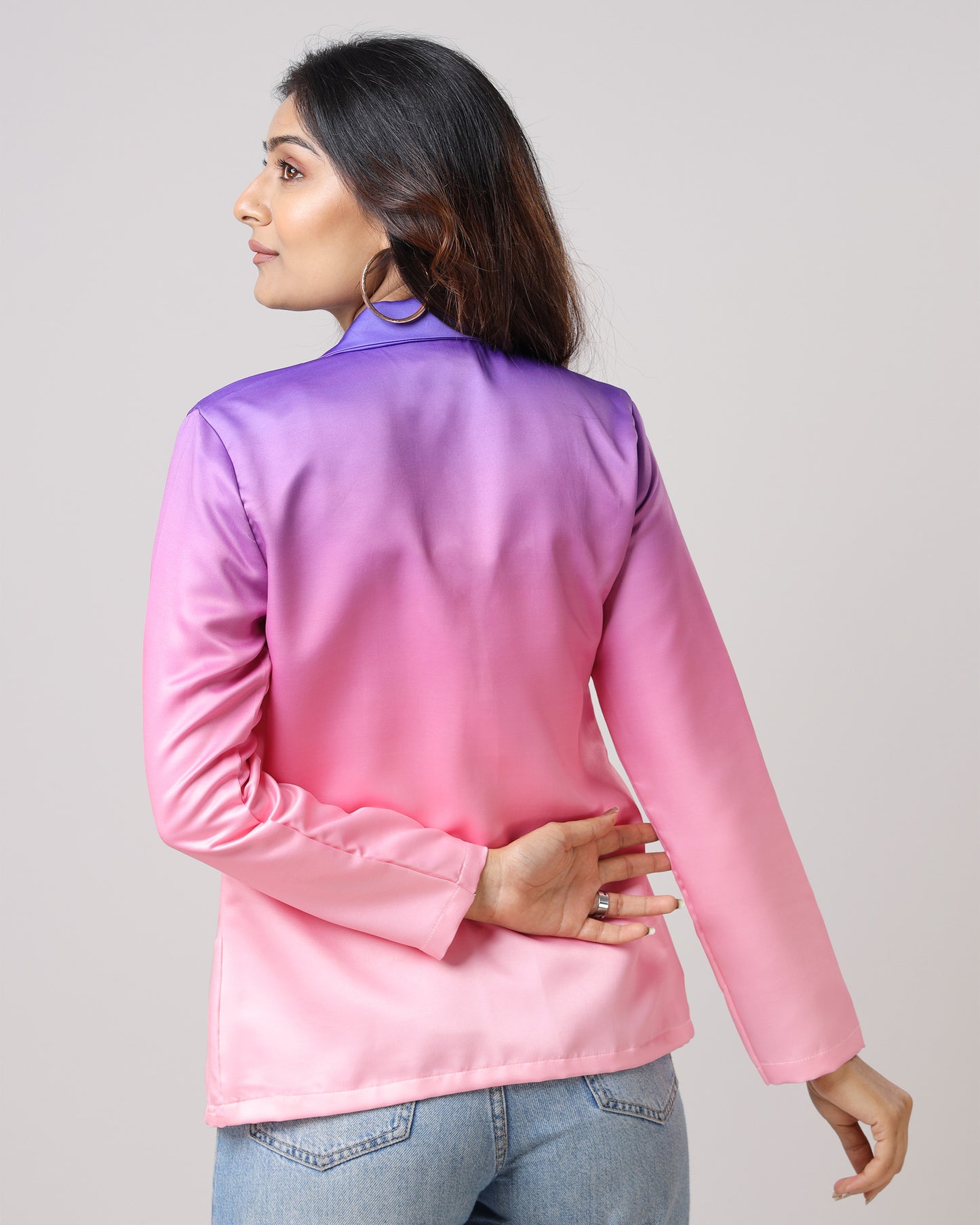 Designer Ombre Front Pocket Jacket For Women